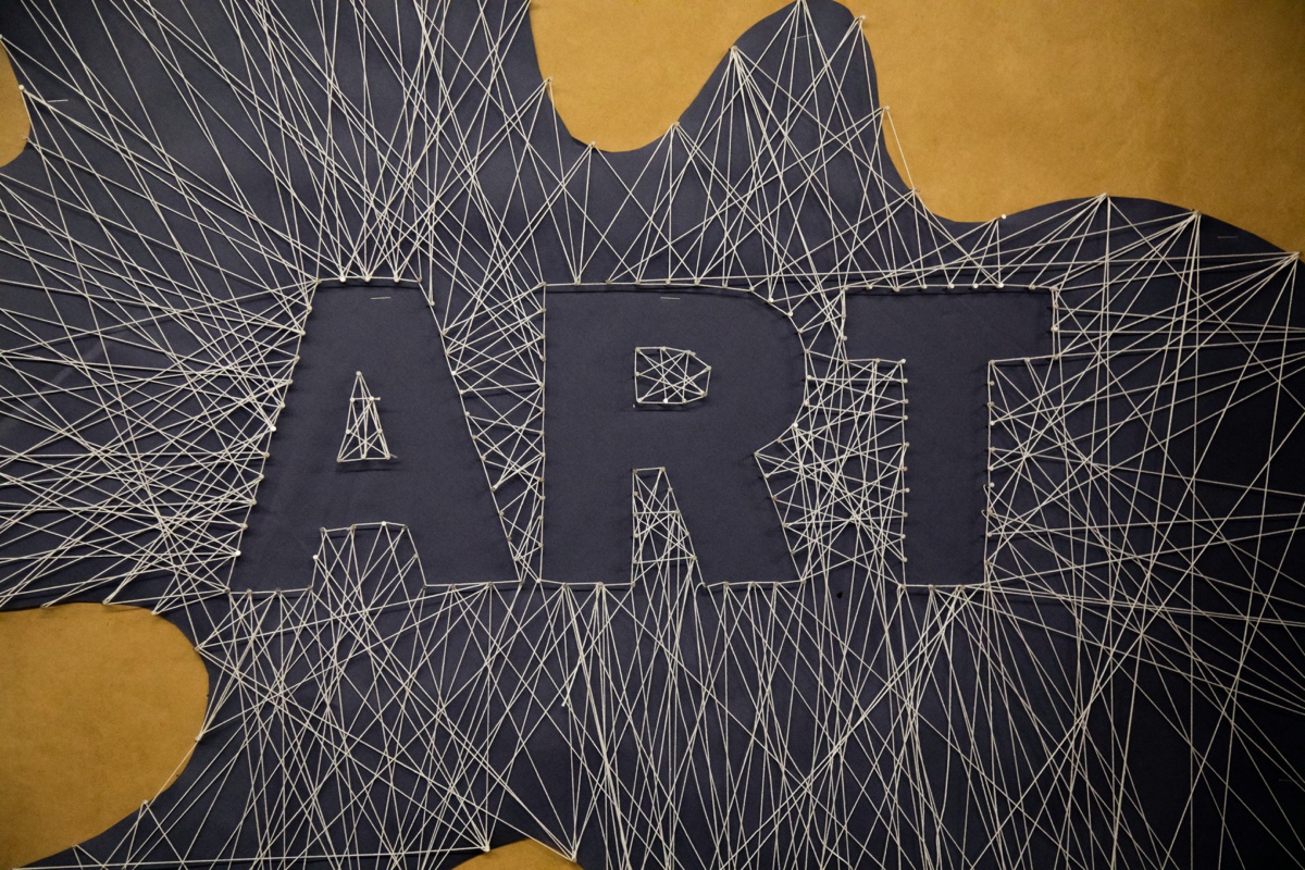 Beautiful string art portrait showing the mathematical beauty of string art